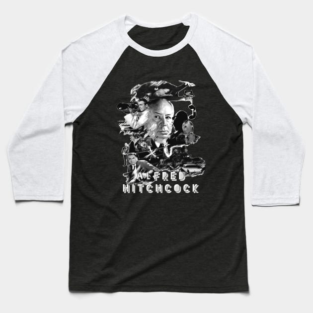 HitchcockArt design Baseball T-Shirt by SAN ART STUDIO 